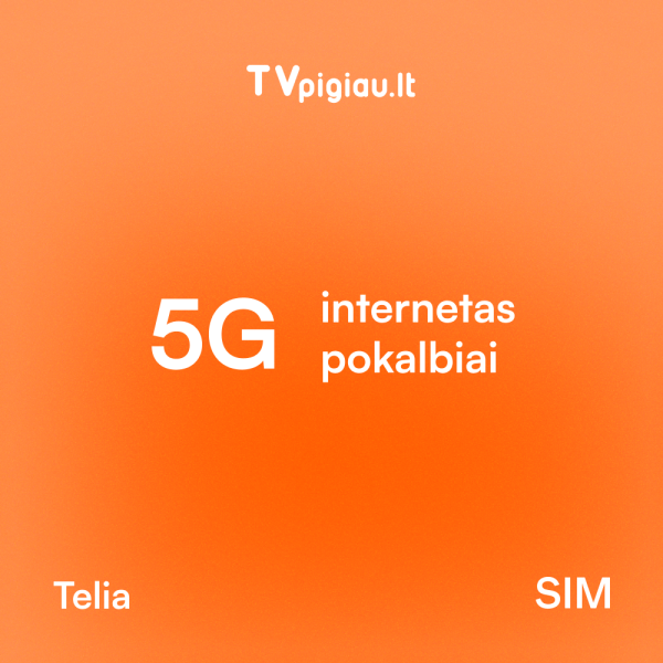„5G Neribotas T planas" - aukštos spartos internetas ir pokalbiai su SIM kortele - 20 GB duomenų EU/EEE