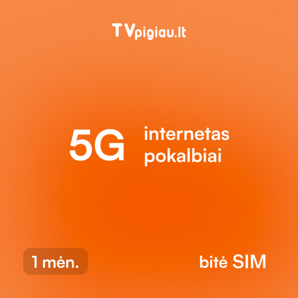„5G neribotas internetas“ – 1 mėnesio planas su neribotu internetu, skambučiais ir SMS