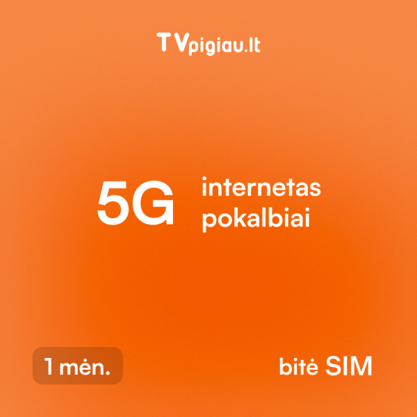 „5G Neribotas B“ – 1 mėnesio planas su neribotu internetu, skambučiais ir SMS