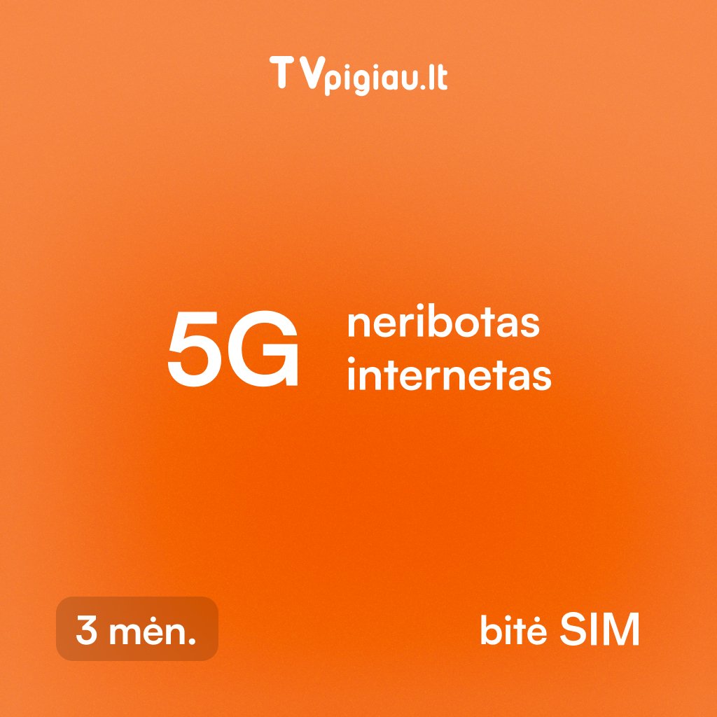 „Namai 5G mobilus internetas“ – 3 mėnesių planas su 5G technologija